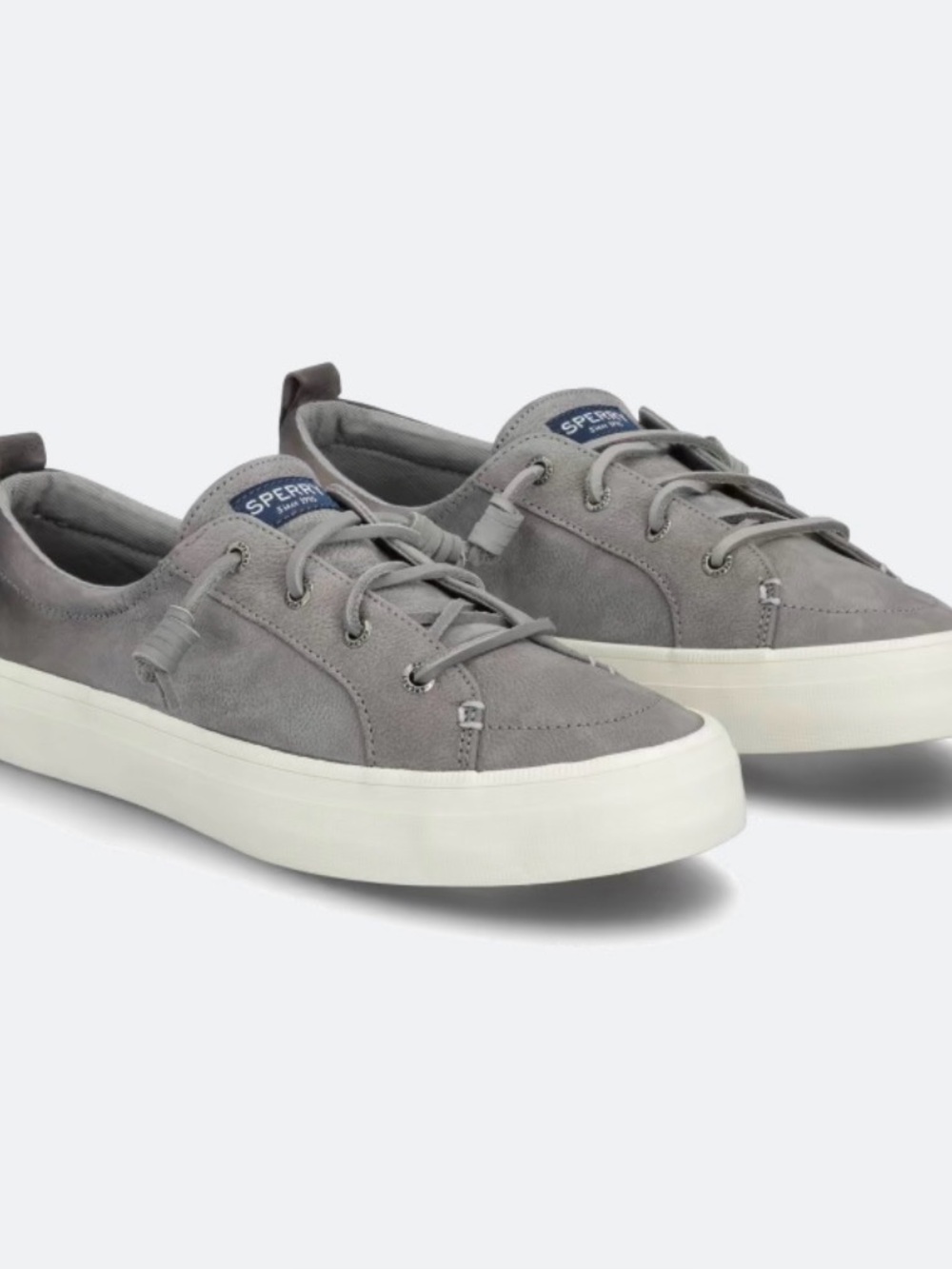 Sperry Women’s Crest Vibe Tumbled Leather Grey Sneakers